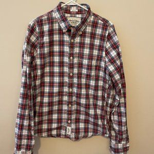 Abercrombie & Fitch Muscle Men's Plaid Button Down Shirt Large
